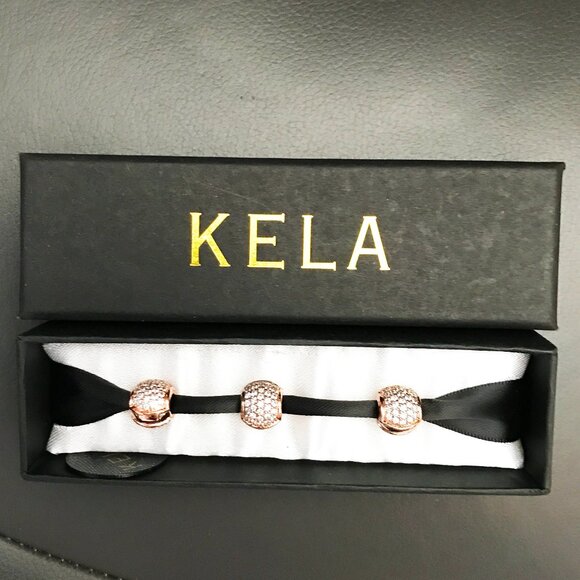 Set of 3 Rose Gold Diamante Clip in Hair Charms- New In Box - Picture 1 of 5